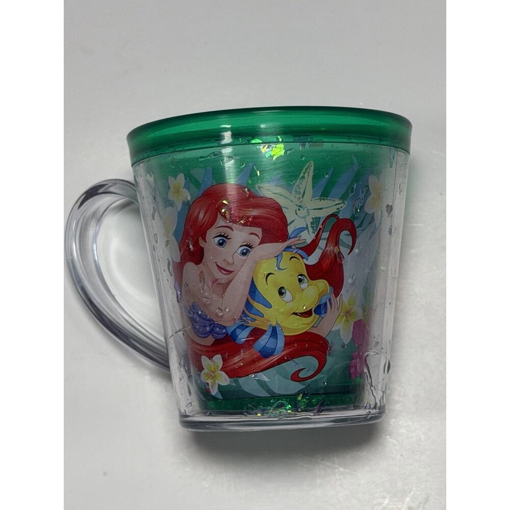 Vintage Kids Ariel X My Little Mermaid Plastic Glitter Shake Juice Cup